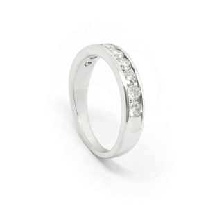 Anillo Cintillo Riel Diamantes Corte Brillante