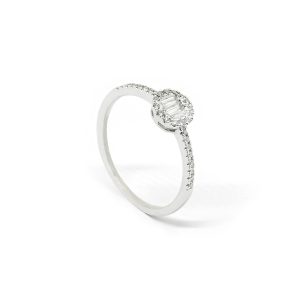 Anillo Solitario Ilusión Baguette