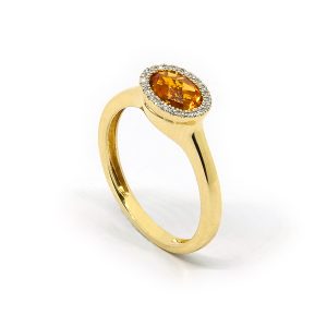 Anillo Topacio Rodeado Brillantes