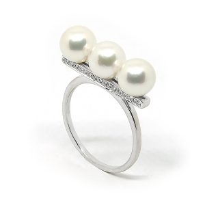 Anillo Trilogia Perlas Cultivadas