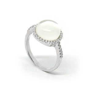 Anillo Cuarzo Rosado Diamantes