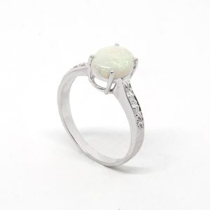 Anillo Opalo Real Diamantes