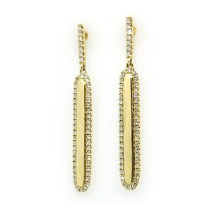 Aros Oro Amarillo Barra de Diamantes