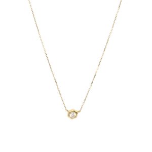 Collar Oro Amarillo Punto de Luz Hexagonal
