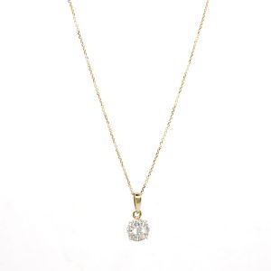 Collar Oro Amarillo Punto de Luz Ilusión Diamantes