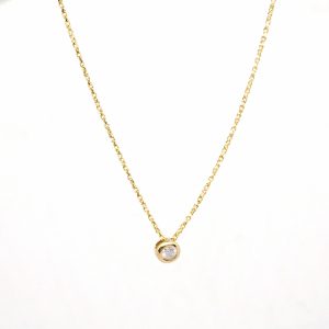 Collar Oro Amarillo Punto Luz Boton