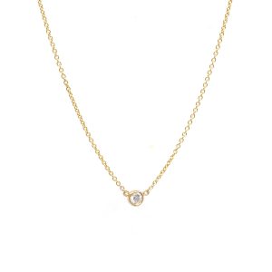 Collar Oro Amarillo Punto de Luz Fijo Diamante