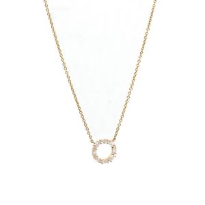 Collar Oro Amarillo Disco Diamantes