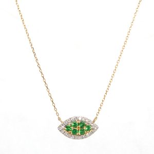 Collar Oro Amarillo Peridot Diamantes
