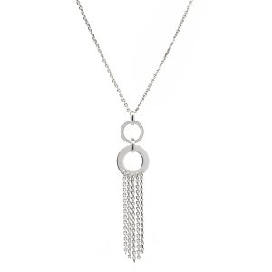 Collar Oro Blanco Discos Líneas