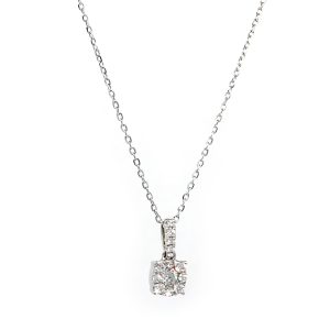 Collar Oro Blanco Diamantes Ilusion