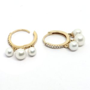 Aros Argollas Perlas Cultivadas Diamantes