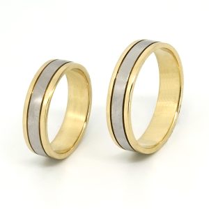 Argollas Oro Amarillo Oro Blanco Diseño Plano