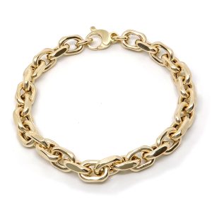 Pulsera Oro Amarillo Eslabones Oval Planos