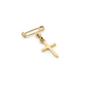 Cruz Oro Amarillo con Alfiler Bebe